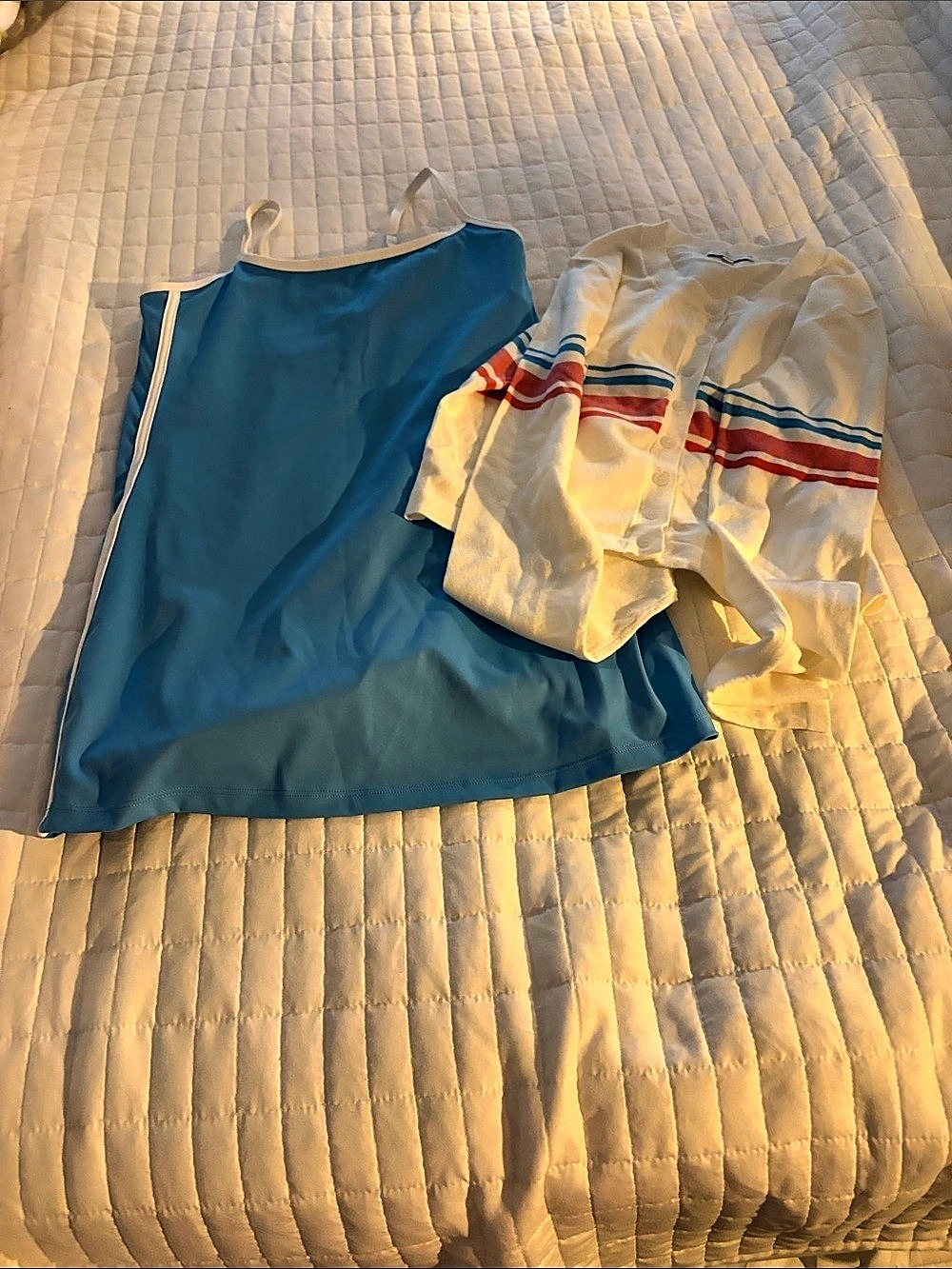 Z Supply Active Dress Blue & White Striped Swim One Piece Set Size Medium